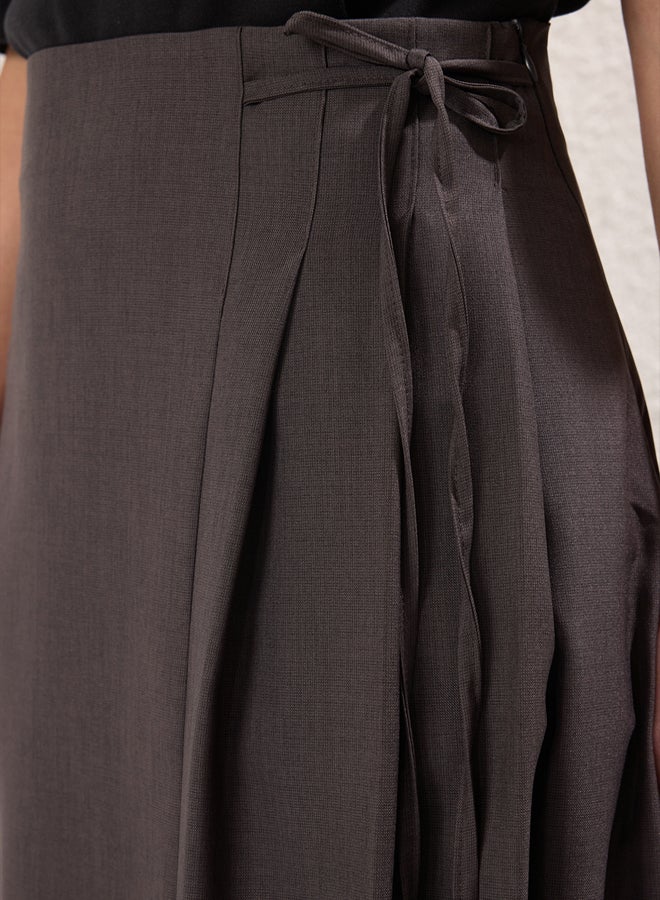 trendyol Anthracite Woven Skirt Pleated Detail, - Image 2