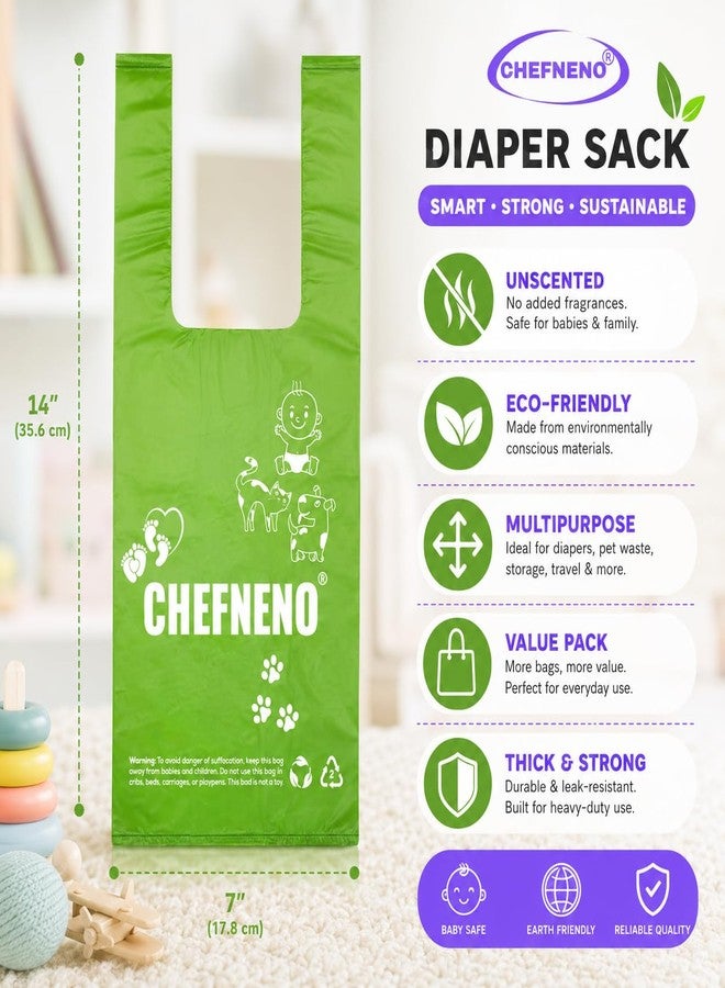 CHEFNENO Baby Diaper Bag Disposable Biodegradable Unscented Easy Tie Handles (500 Bags) Made w/EPI Additive Bulk Diaper Sacks Dog Poop Waste Bags Cat Litter Clump & Poop Bags Sanitary Pad Waste Bags (500 ct.) - Image 2