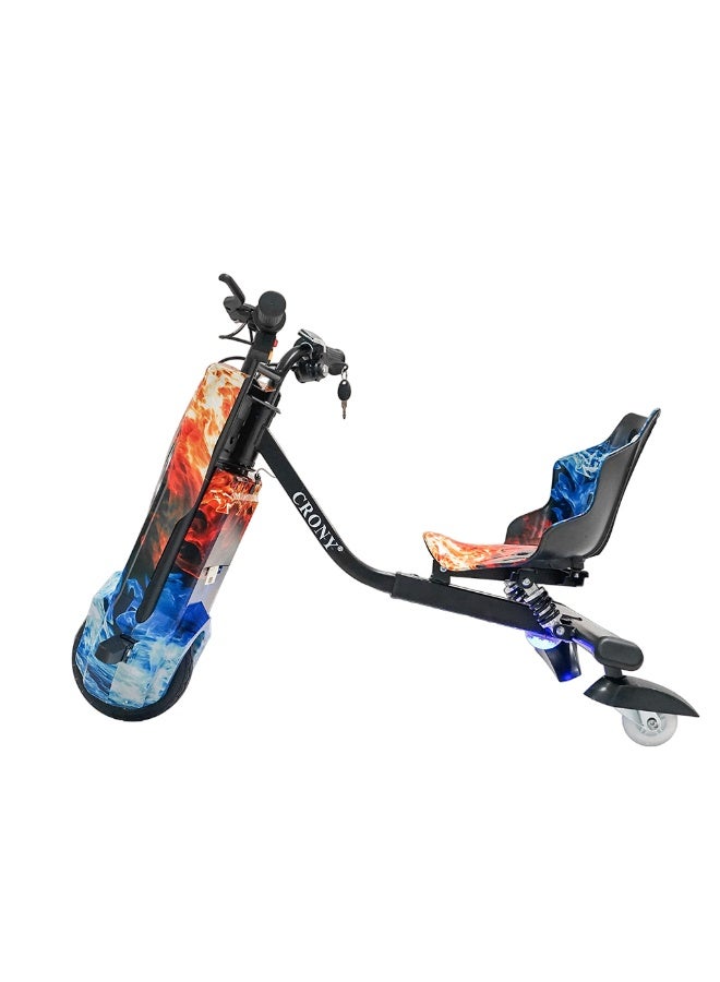 CRONY JL009 8″ V-Type Drift Scooter Car – 250 W Motor, 36 V/3 Ah Battery, LED Lights, 3-Speed Modes, Red & Blue - Image 3