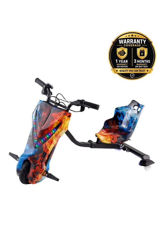 CRONY JL009 8″ V-Type Drift Scooter Car – 250 W Motor, 36 V/3 Ah Battery, LED Lights, 3-Speed Modes, Red & Blue - Image 1