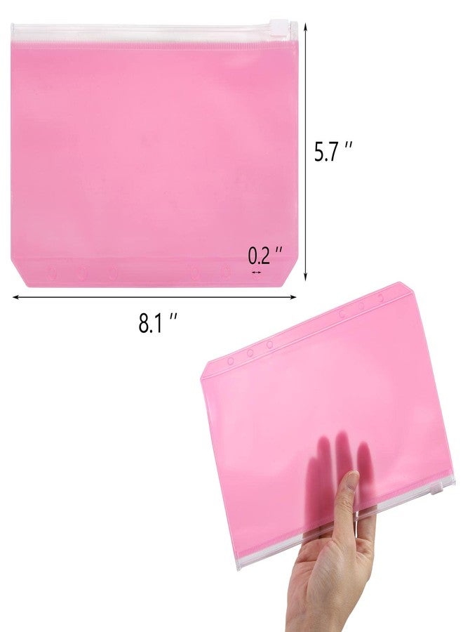 acDesign 24Pcs A5 Binder Pockets 6 Holes Zipper Binder Pouch for Cash,ID Card,Credit Card, 8 Colors - Image 2