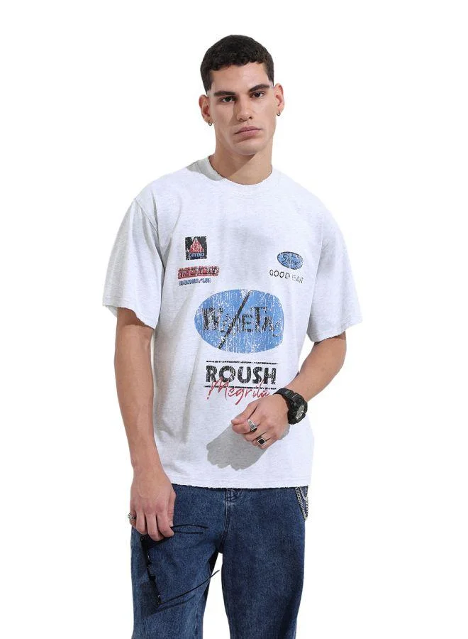 The Indian Garage Co Men Relaxed Fit Graphic Printed Crew Neck Half Sleeves T-Shirt