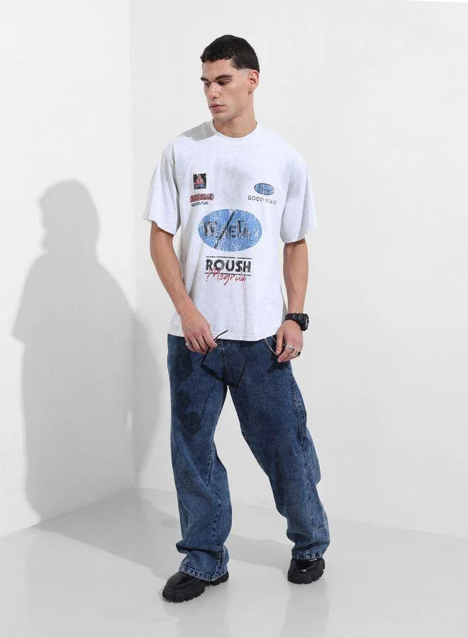 The Indian Garage Co  Men Relaxed Fit Graphic Printed Crew Neck Half Sleeves T-Shirt for Men | Best Price UAE