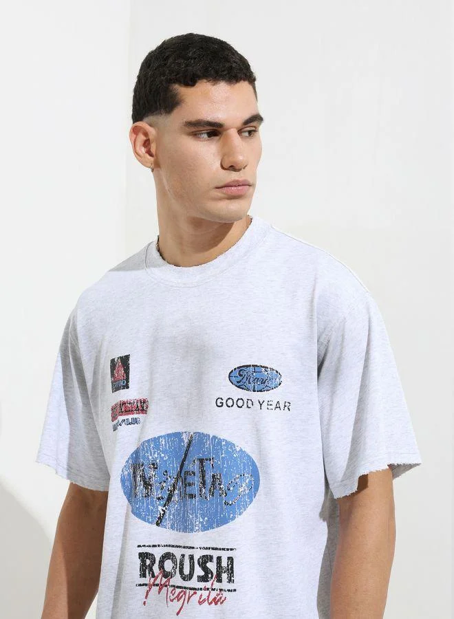 The Indian Garage Co  Men Relaxed Fit Graphic Printed Crew Neck Half Sleeves T-Shirt for Men | Best Price UAE