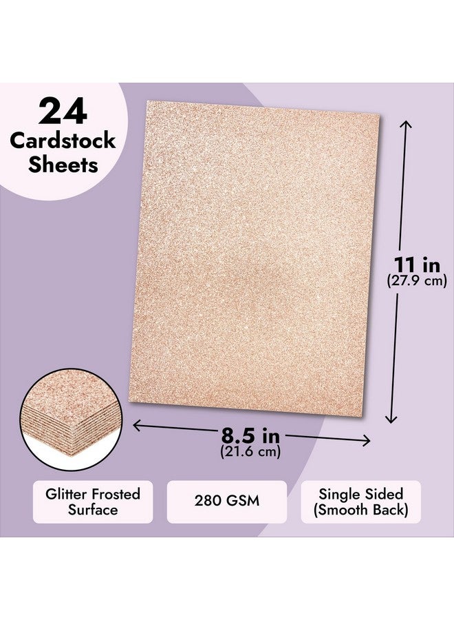 برايت كرياشنتس 24 ورقة من ورق البطاقات اللامع باللون الذهبي الوردي مقاس 8.5 × 11 لمشاريع القصاصات اليدوية والفنون والحرف اليدوية (280 جرامًا لكل متر مربع) - Image 5