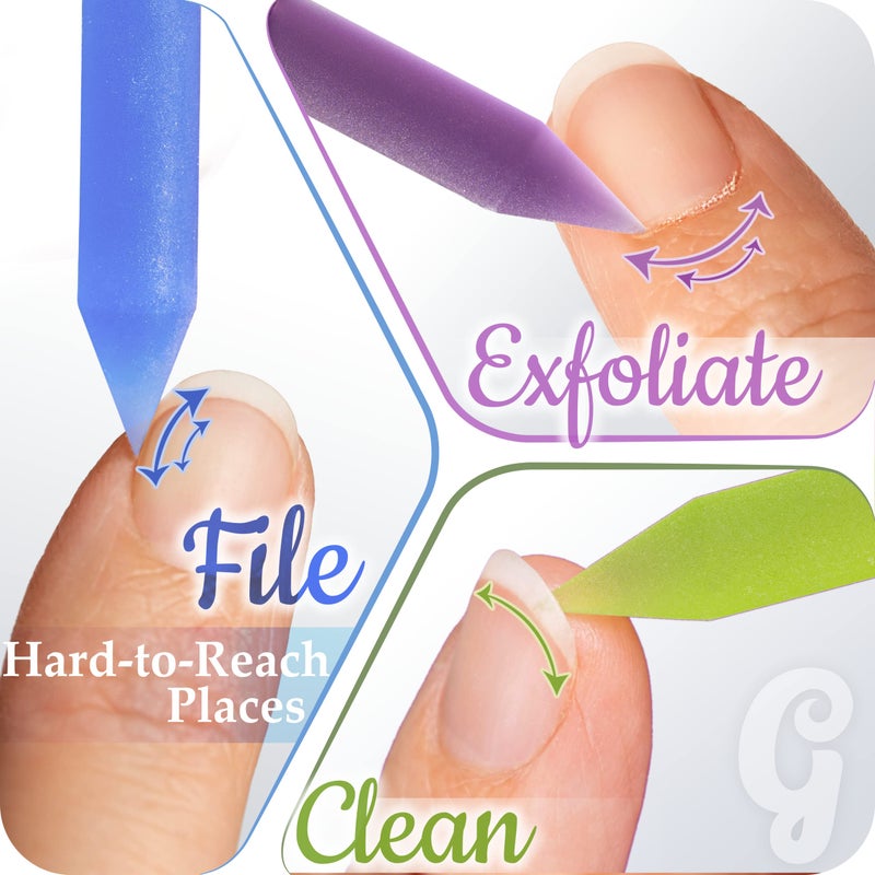 Gladzy Glass Cuticle Pusher by GLADZY - Manicure Stick, Genuine Czech Quality, Professional Precision Filing Cuticle Remover, Abrasive Surface Never Wears Out - Image 4