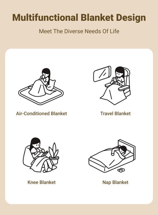 Polyester winter blanket. Dimensions: 200 x 150 cm - Soft and comfortable, suitable for use as a nap blanket, air-conditioning blanket, throw, sofa blanket or travel blanket - Coffee brown - Image 4