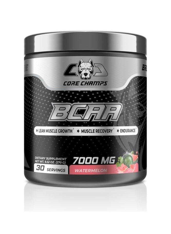 CORE CHAMPS BCAA Powder 7000mg | for Muscle Growth & Recovery | 30 Servings (WATERMELON) 270G
