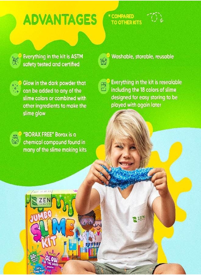 Zen Laboratory Ultimate Slime Kit for Girls 10-12 | Perfect Toys for Girls 7-12 Years Old | Complete DIY Slime Making Kit for Kids and Boys Party Favors  - Image 2