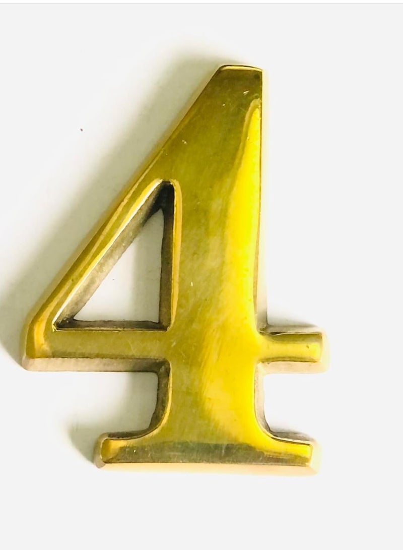 أرقام ابواب شقة رقم أربعة ملحقات الباب الخشبي ارقام باب شقة الخامة نحاس صناعة مصري لون نحاسي دهبي