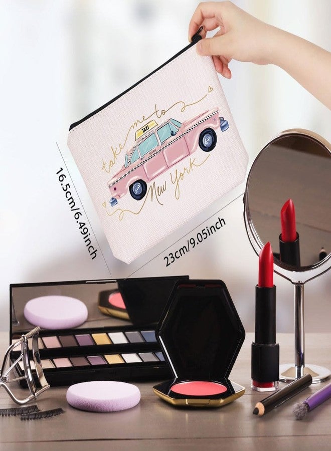 حقيبة مكياج بسحاب من WCGXKO، هدية مثالية لحفلة توديع العزوبية، مثالية لرحلة إلى نيويورك (إلى نيويورك). - Image 2