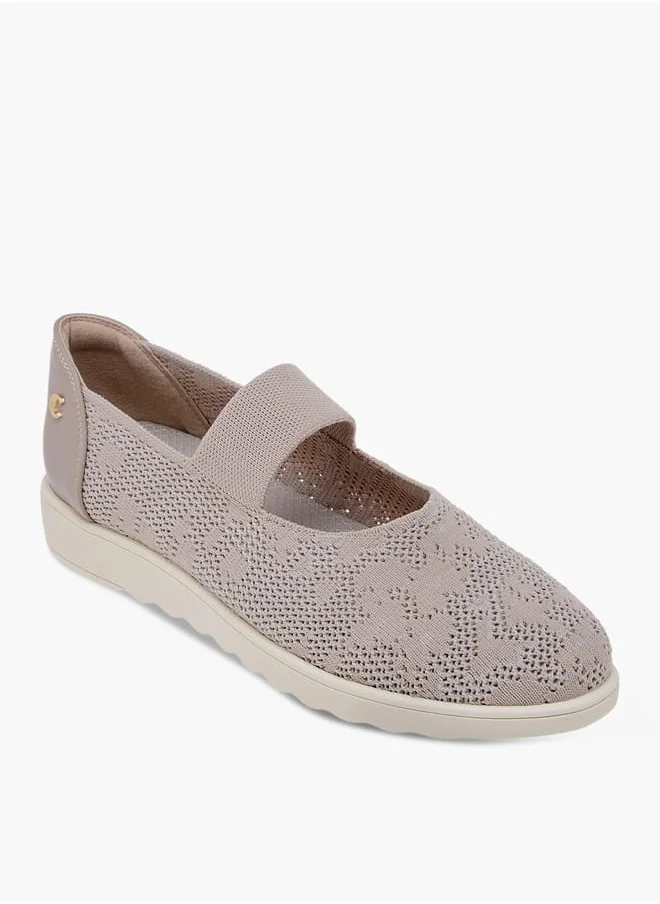 Le Confort Women Textured Flyknit Shoes with Elasticated Strap