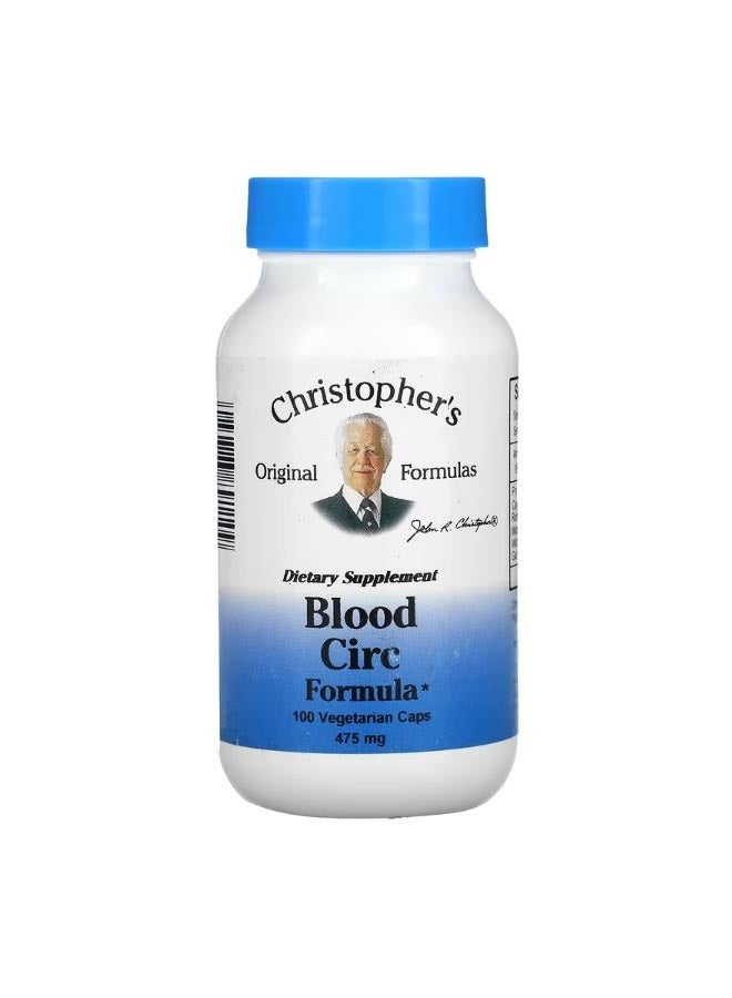 Christopher's Original Formulas Blood Circulation Formula  475 mg 100 Vegetarian Caps - Image 1