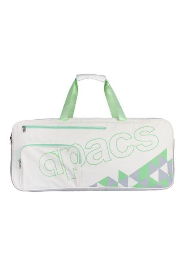 Apacs D821 SF Badminton Racket Bag, White – Lightweight Multi-Compartment Sports Racket Bag with Shoe Section for Badminton Training & Tournament Use - Image 1