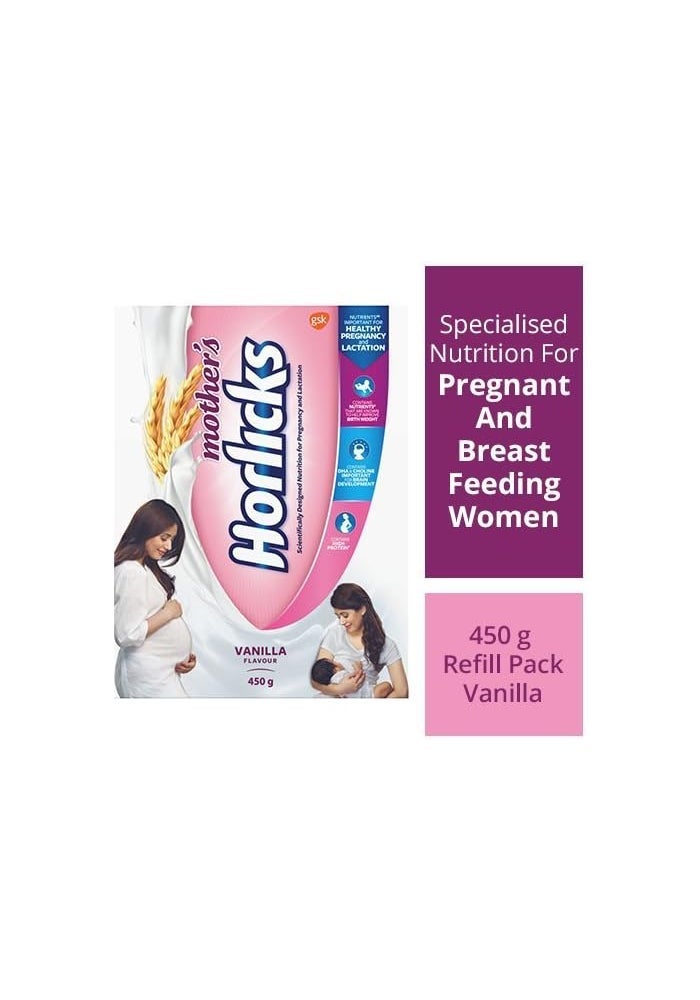 Horlicks Mother's Health and Nutrition Drink - 450 g Refill Pack (Vanilla Flavor) - Image 2