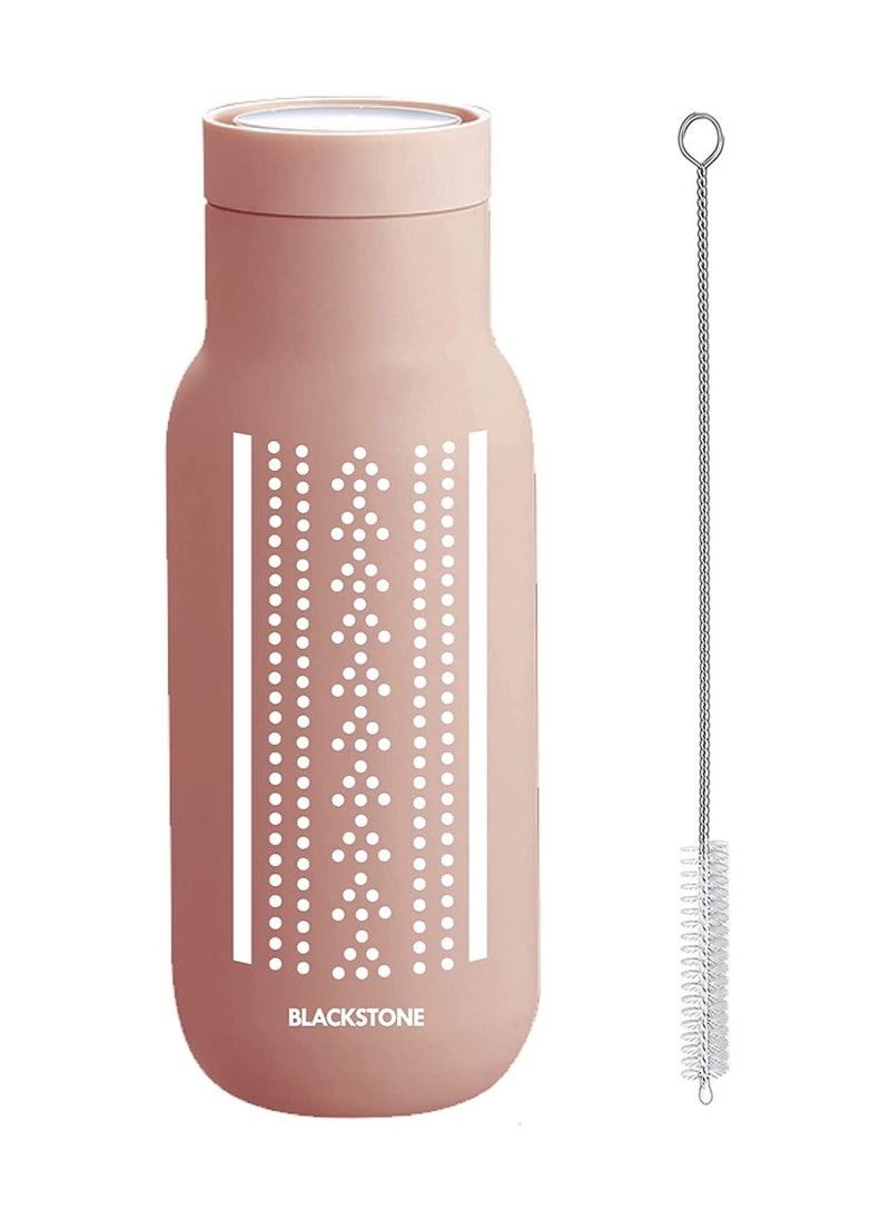 BLACKSTONE Vacuum Double walled Stainless Steel Water Bottle Matt Finish with Cleaning Brush B002 - 350 ML  - Image 1