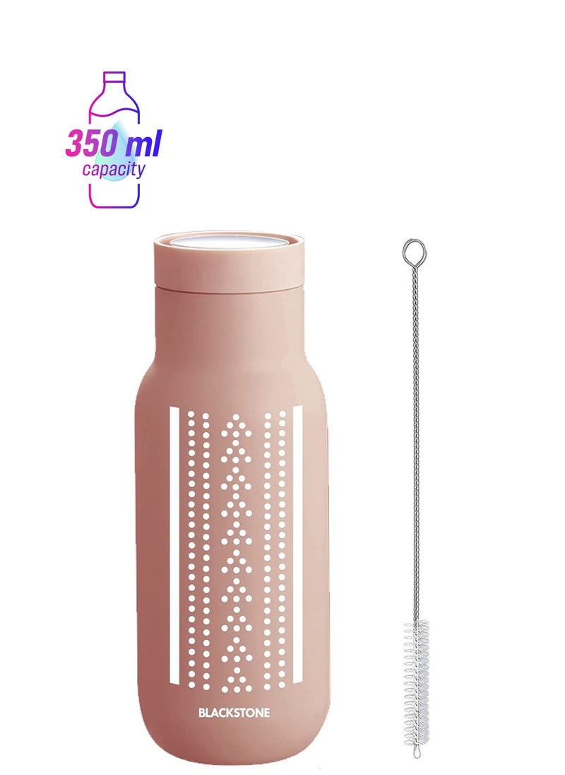 BLACKSTONE - Vacuum Double walled Stainless Steel Water Bottle Matt Finish with Cleaning Brush B002 - 350 ML - Image 1