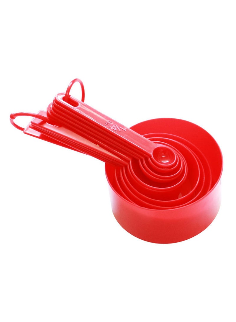 10 قطع أكواب قياس بلاستيكية بلاستيكية حمراء اللون الأحمر - Image 2