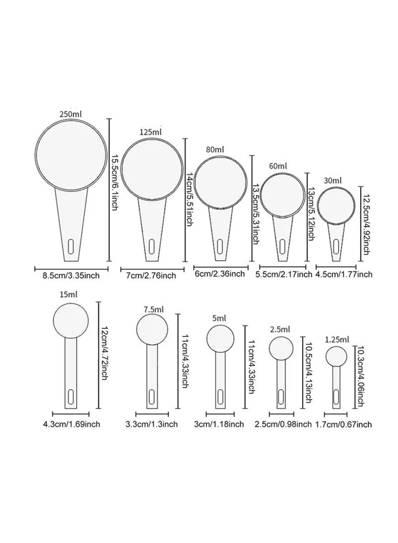 10 قطع أكواب قياس بلاستيكية بلاستيكية حمراء اللون الأحمر - Image 4