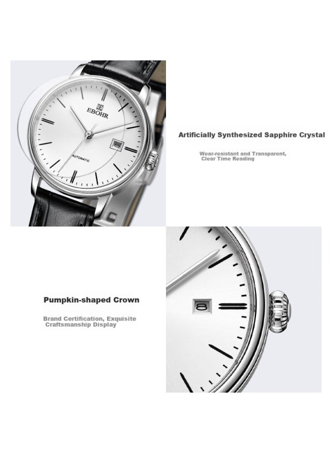 Ebohr Women's Watch Master Series Casual Mother's Day Gift White Dial Ladies Mechanical Watch 36170142 - Image 5