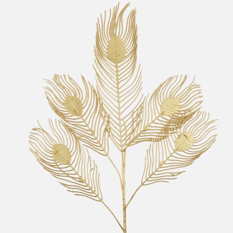 VIKIJO 2 Pcs Artificial Flower with Golden Leaf Fake Flowers Sticks Bunch Decorative Items for Wedding Party Decoration Home, Living Room Table Decoration Plants (Without Vase Pot) - Image 5