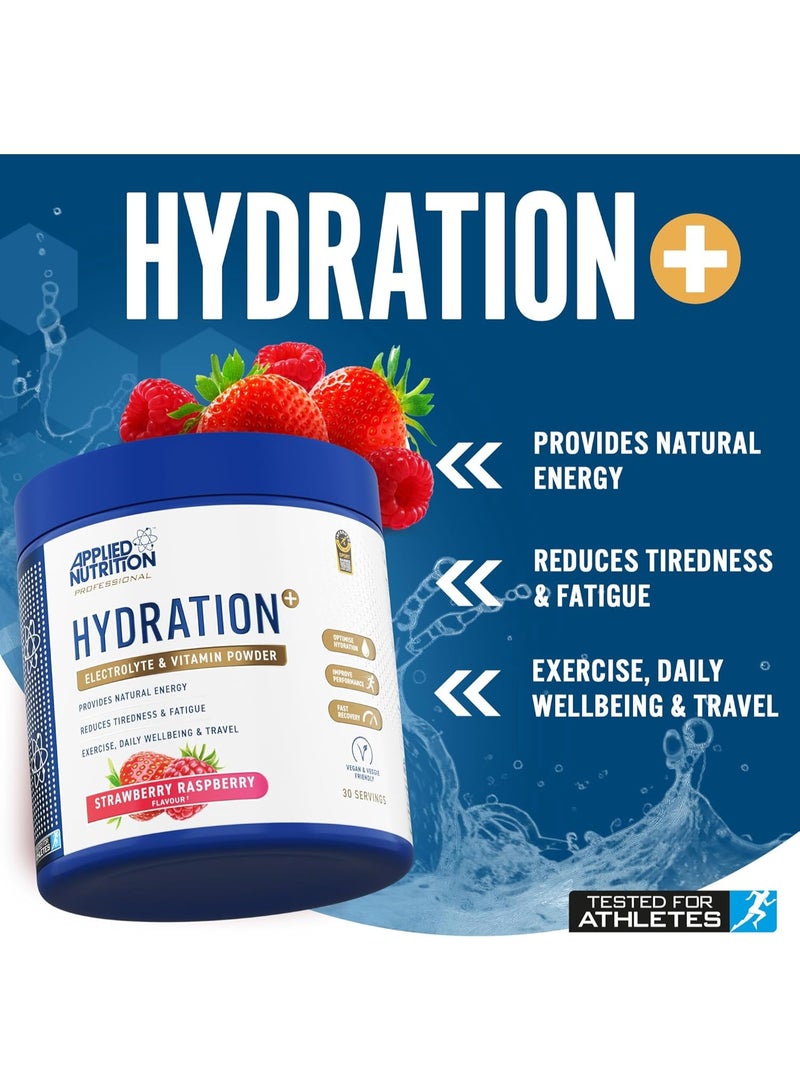 Applied Nutrition Hydration Electrolyte & Vitamin Powder - Natural Energy & Reduces Tiredness & Optimize Hydration (240g - 30 Servings)(Strawberry & Raspberry) - Image 2