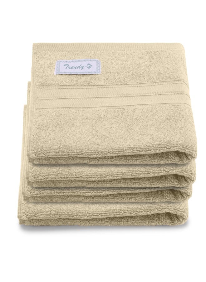 BYFT Home Trendy (Cream) Premium Cotton Hand Towel (50 X 90 Cm-Set Of 4) Highly Absorbent, High Quality Bath Linen With Striped Dobby 550 Gsm - Image 2