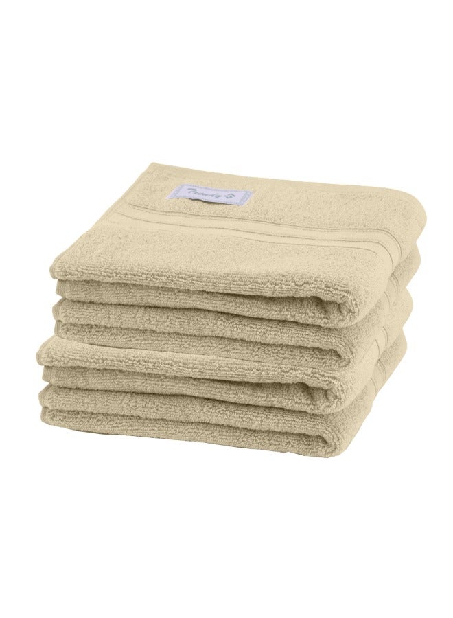BYFT Home Trendy (Cream) Premium Cotton Hand Towel (50 X 90 Cm-Set Of 4) Highly Absorbent, High Quality Bath Linen With Striped Dobby 550 Gsm - Image 4