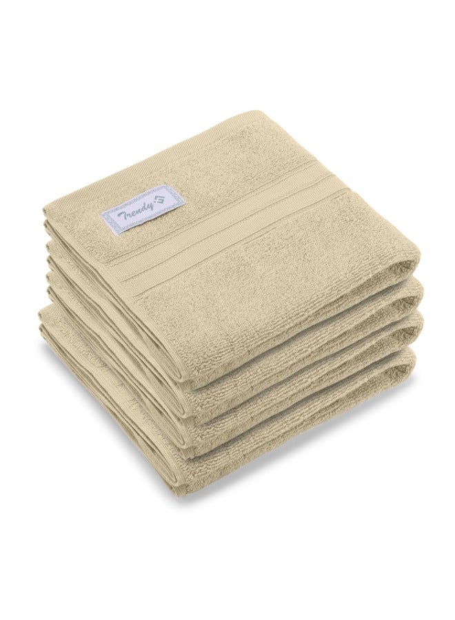 BYFT Home Trendy (Cream) Premium Cotton Hand Towel (50 X 90 Cm-Set Of 4) Highly Absorbent, High Quality Bath Linen With Striped Dobby 550 Gsm - Image 3