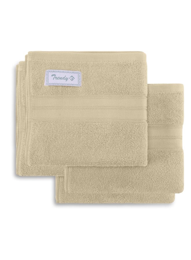 BYFT Home Trendy (Cream) Premium Cotton Hand Towel (50 X 90 Cm-Set Of 4) Highly Absorbent, High Quality Bath Linen With Striped Dobby 550 Gsm - Image 5