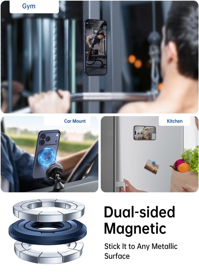 SYNCWIRE for MagSafe Ring Phone Holder, 360° Rotation Magnetic Cell Phone Grip Dual-Sided Magnets Phone Ring Kickstand Compatible with iPhone 17 16 15 14 13 12 Pro Max MagSafe, Android, Samsung etc. - Image 4