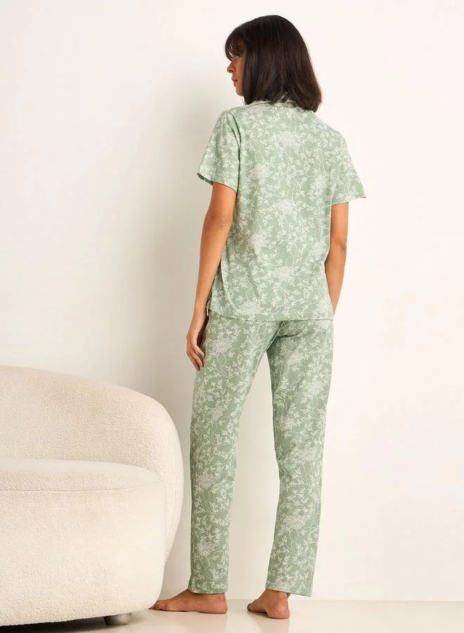 Splash FAV  Pyjama Set Button-Down Shirt and Pants for Women | Best Price UAE