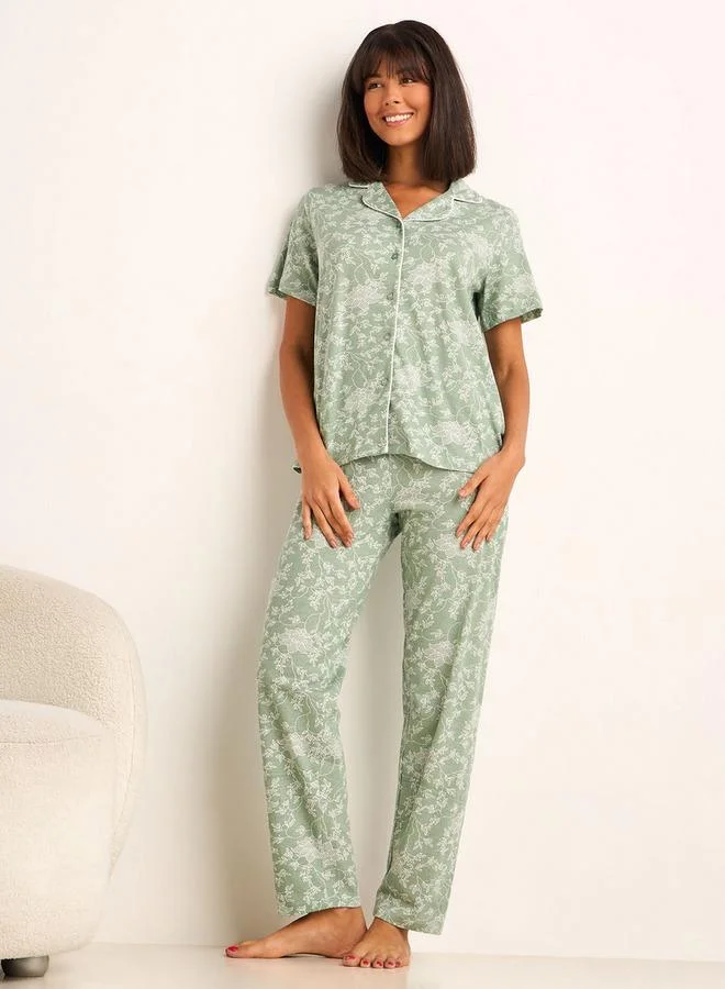 Splash FAV Pyjama Set Button-Down Shirt and Pants