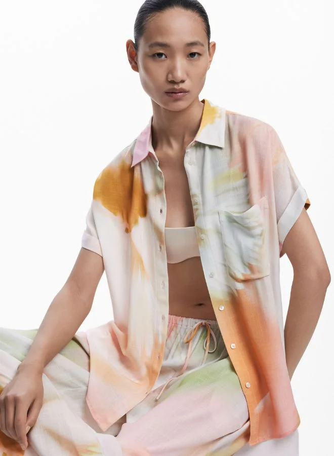 DESIGUAL Short-Sleeve Tie-Dye Shirt