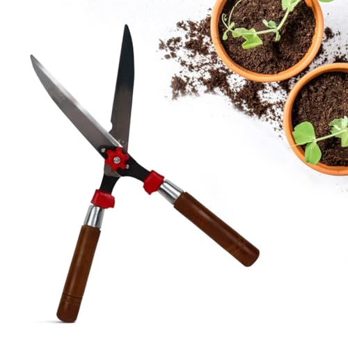 Cinagro Hedge Shears for Gardening (1 Pc, Metal Blade, Wooden Handle), Heavy Duty Hedge Pruner Shear Cutter & Plant Branch Cutter for Lawns or Garden, Garden Scissors for Cutting Plant Stem - Image 1