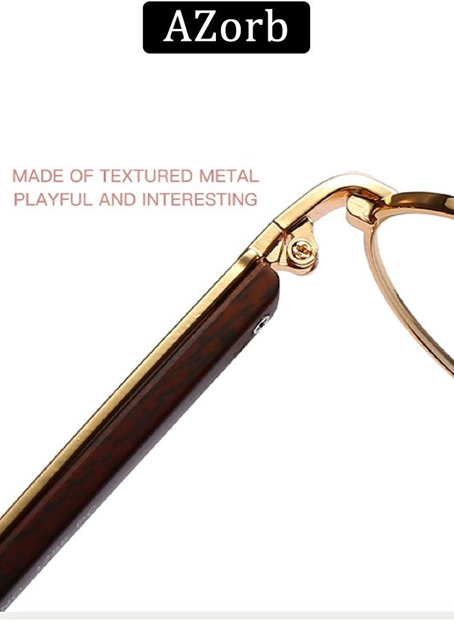 AZorb Anti Blue Light Blocking Glasses for Men Women Oval Wooden Frame Eyeglasses Gaming Reading Glasses Clear Lens Fashion Eye Glasses Anti Eyestrain  - Image 4