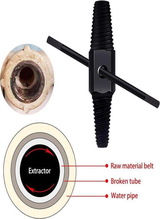 Inditrust Broken Pipe Extractor 1/2'' 3/4'' Double-Head Tap Faucet Valve Screw Extractor Set Damaged Broken Wire Water Pipe Bolt Remover Multipurpose House (1 PC) - Image 4