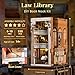 MiniCity DIY Book Nook Kit for Adults 3D Wooden Puzzle Bookend Bookshelf Insert Decor with LED Light and Dust Cover Law Library - Image 4