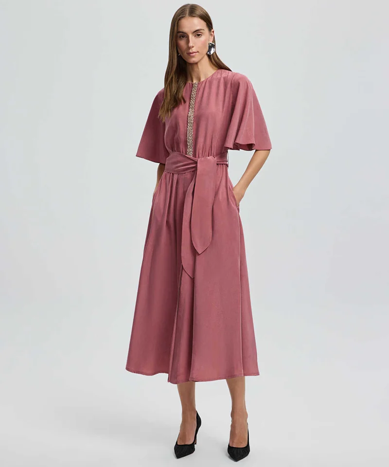 ايبيكيول Embroidered Cupro Dress