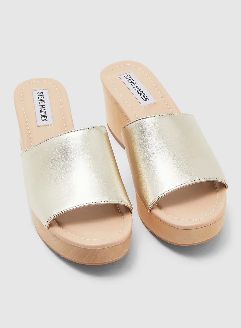 STEVE MADDEN Clarke Single Strap High Heel Sandal - Gold