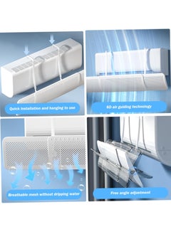 SänHahn Air Conditioner Deflector, 22-36.2inch Retractable Air Conditioner Air Deflector, Adjustable Wall-mounted AC Vent Deflector, Anti-Wind Baffles, Anti Direct Blowing Windshield Wind Guide for Home/Room/Office/Elderly, Babies, Pregnant Women -（3 in 1）  - Image 3
