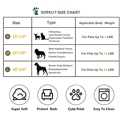 SORKUT 1 Pack 3 Puppy Blankets Super Soft Warm Sleep Mat Love Print Blanket Fluffy Fleece Pet Blanket Flannel Throw Dog Blankets for Small Dogs Puppy Dogs Fluffy CatsMix LoveLarge40x30 - Image 3