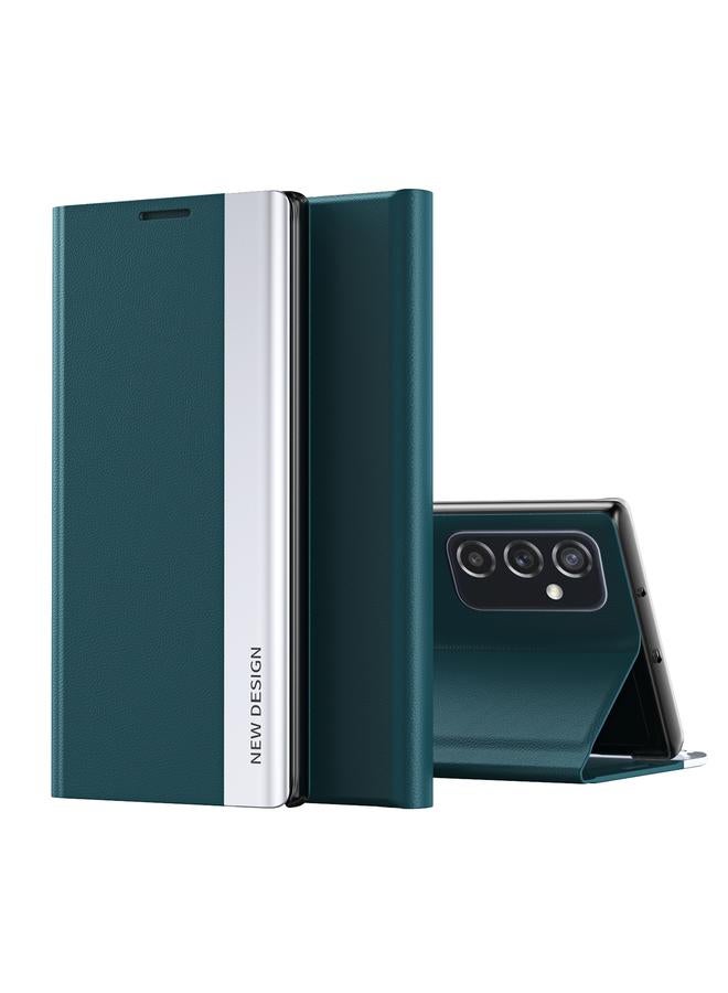 S-TOP Case For Samsung Galaxy A73 5G Side Electroplated Magnetic Flip Leather Case with Holder - Image 1