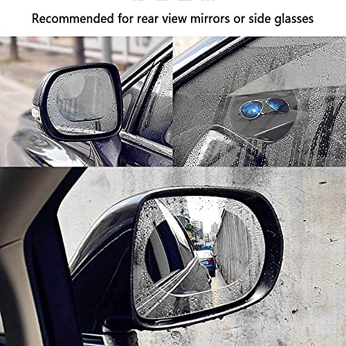 Parshya Universal Car Accessories Rear-View Mirror Waterproof Anti Fog Rainproof Anti-Water Protective Film Sticker for Car (Oval 2 pcs + squre 2 pcs) - Image 5