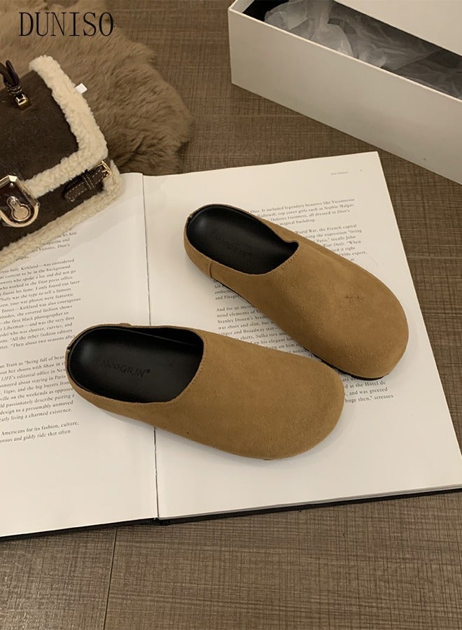 DUNISO Mule Slippers for Women Slingback Flat Pointed Mules Closed Toe Sandals Comfortable Women Slippers Backless Slip On Loafer Shoes - Image 5