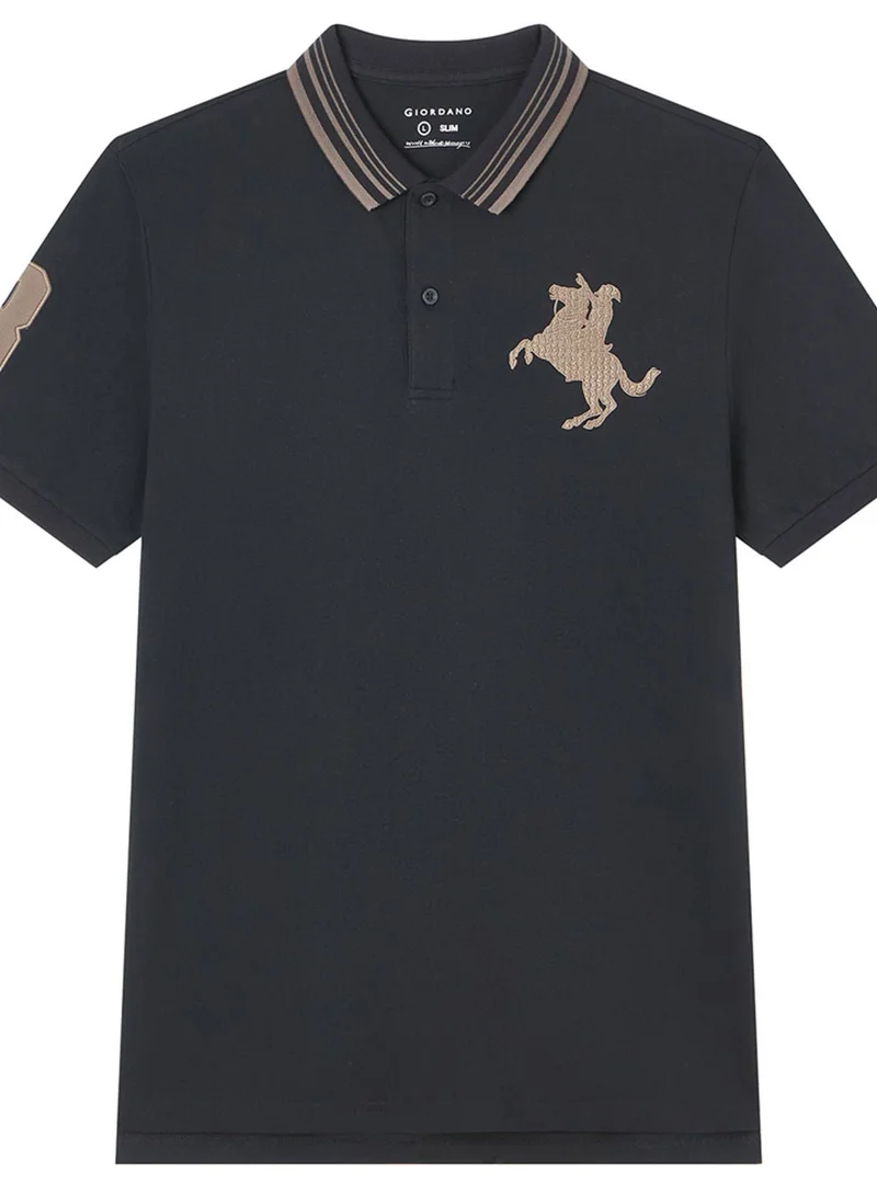 GIORDANO  Men's Slim Cotton Lycra Napoleon Polo for Men | Best Price UAE