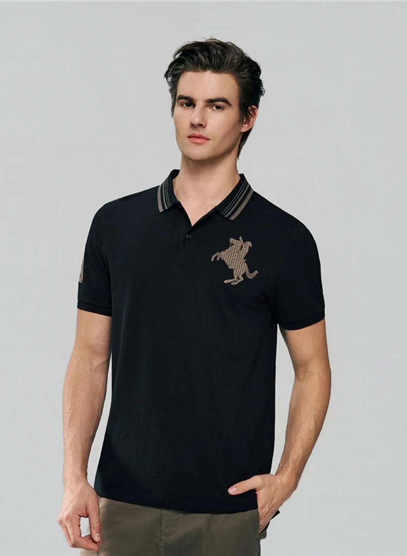 GIORDANO Men's Slim Cotton Lycra Napoleon Polo