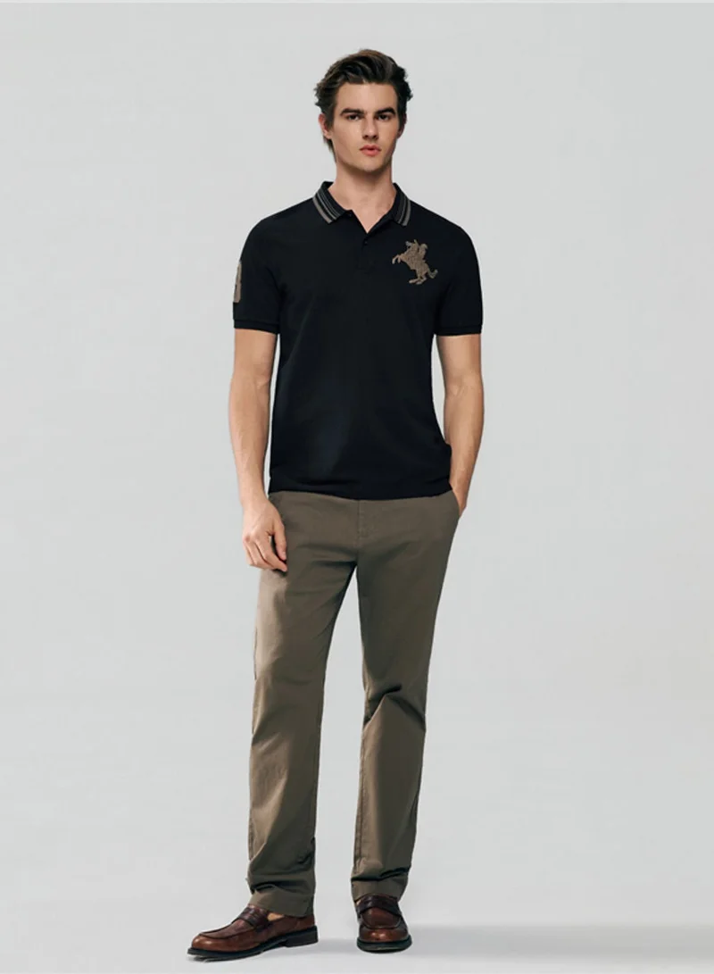 GIORDANO Men's Slim Cotton Lycra Napoleon Polo