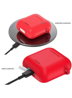 TOZO TOZO T6 Protective Silicone Case Shockproof Soft Skin Cover for TOZO T6 Earbuds with Front LED Visible and Keychain Red  - Image 2