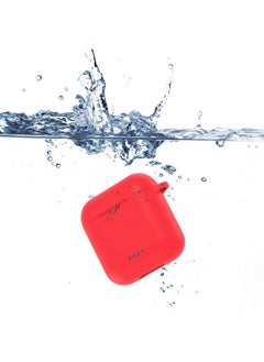 TOZO TOZO T6 Protective Silicone Case Shockproof Soft Skin Cover for TOZO T6 Earbuds with Front LED Visible and Keychain Red  - Image 3